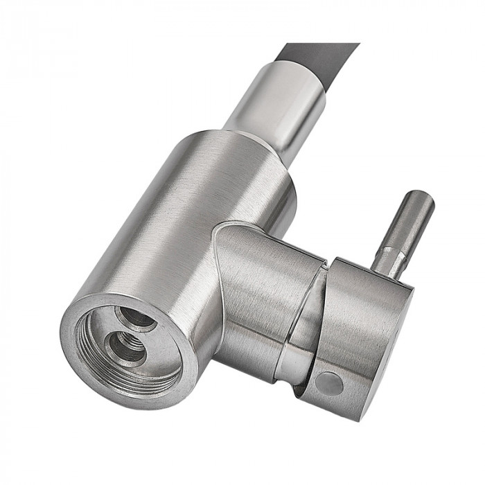 Змішувач для кухні Armata SUS-011 Refl.Gray із силіконовим виливом (вилив сірий) (CH6481)