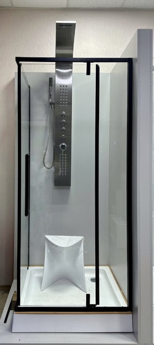 Душевая кабина Veronis KN-16-12 БЕЗ ПОДДОНА Черный профиль 120х80х190