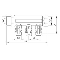 Колектор для теплої підлоги на 4 контура Koer KR.1126-4 1"x4 ways (KR2840)