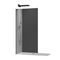 Душова перегородка Walk-In KOER SR SP02-100x200-TR-07 прозоре скло EASY CLEAN 8мм графіт (KR5397)