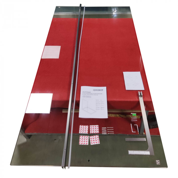 Душова перегородка Koer SR SP02-100x200-TR-07 Walk-In прозоре скло Easy Clean 8мм, графіт (KR5397)