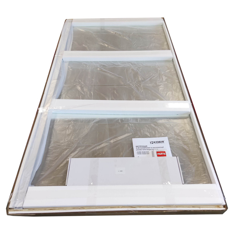 Душова перегородка Koer SR SP02-100x200-TR-07 Walk-In прозоре скло Easy Clean 8мм, графіт (KR5397)