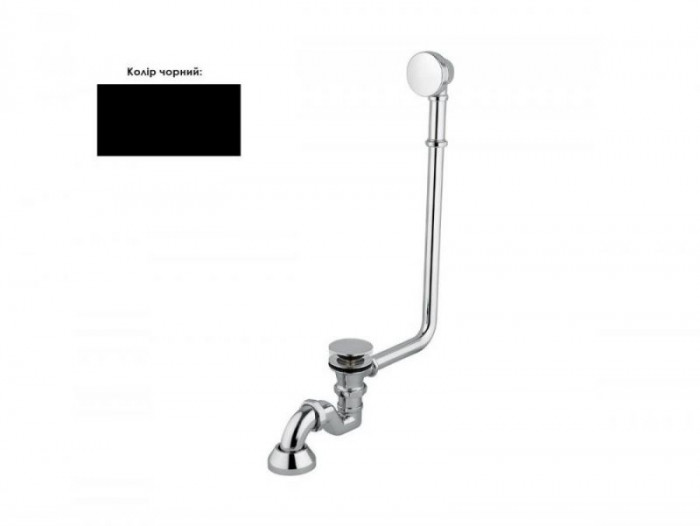 Сифон RETRO з переливом до ванни OTYLIA/OLAYA (чорний)