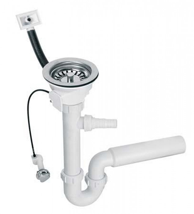 Сифон для кухонної мийки з переливом HC7+PUFS113R-CP