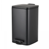Відро для сміття з плавним закриттям квадратне ZERIX KUBIX-TC0108 BLACK 8 л (колір чорний) (ZX5892)