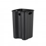 Відро для сміття з плавним закриттям квадратне ZERIX KUBIX-TC0108 BLACK 8 л (колір чорний) (ZX5892)