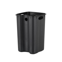 Відро для сміття з плавним закриттям квадратне ZERIX KUBIX-TC0108 BLACK 8 л (колір чорний) (ZX5892)