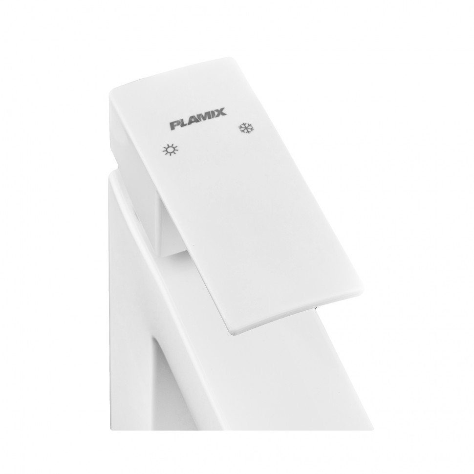 Змішувач для умивальника Plamix Kubus-001 SET White (з підведенням) (PM0671)