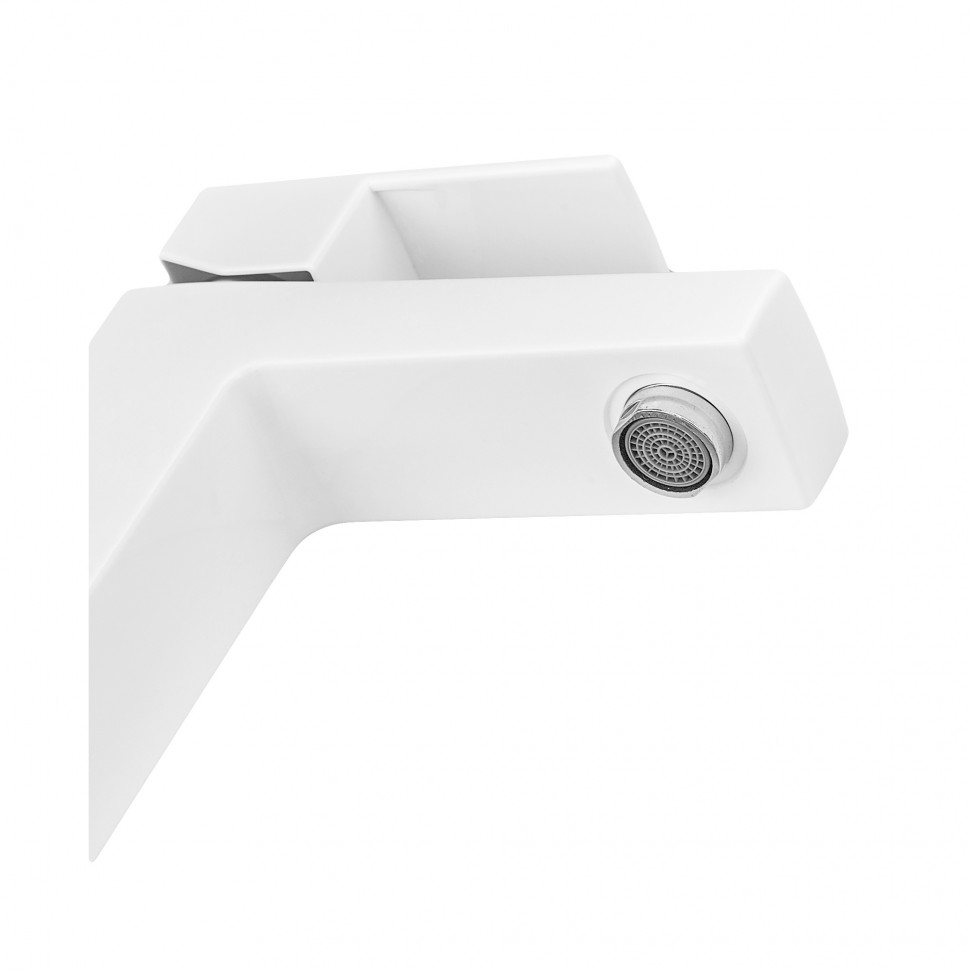 Змішувач для умивальника Plamix Kubus-001 SET White (з підведенням) (PM0671)