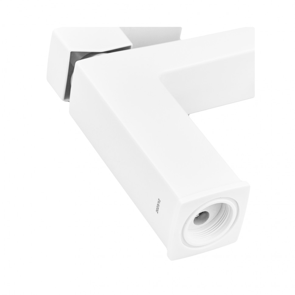 Змішувач для умивальника Plamix Kubus-001 SET White (з підведенням) (PM0671)