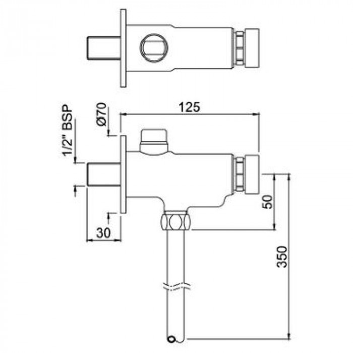 Кран-дозатор JAQUAR Pressmatic для пісуара, хром PRS-CHR-077