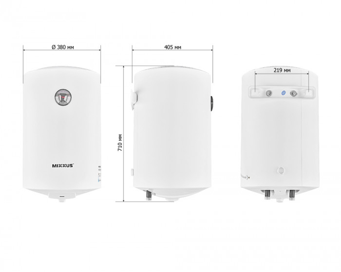 Водонагрівач "Циліндр" MIXXUS EWH-07050 ROUND WET накопичувальний 50 л, мокрий тен 1,5 kW (WH0601)