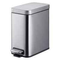 Відро для сміття з плавним закриттям прямокутне MIXXUS PREMIUM QUADRO-TC0105 SS COLOR 5л (колір нержавійка) (MI7062)