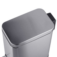 Відро для сміття з плавним закриттям прямокутне MIXXUS PREMIUM QUADRO-TC0105 SS COLOR 5л (колір нержавійка) (MI7062)
