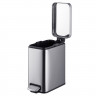 Відро для сміття з плавним закриттям прямокутне MIXXUS PREMIUM QUADRO-TC0105 SS COLOR 5л (колір нержавійка) (MI7062)