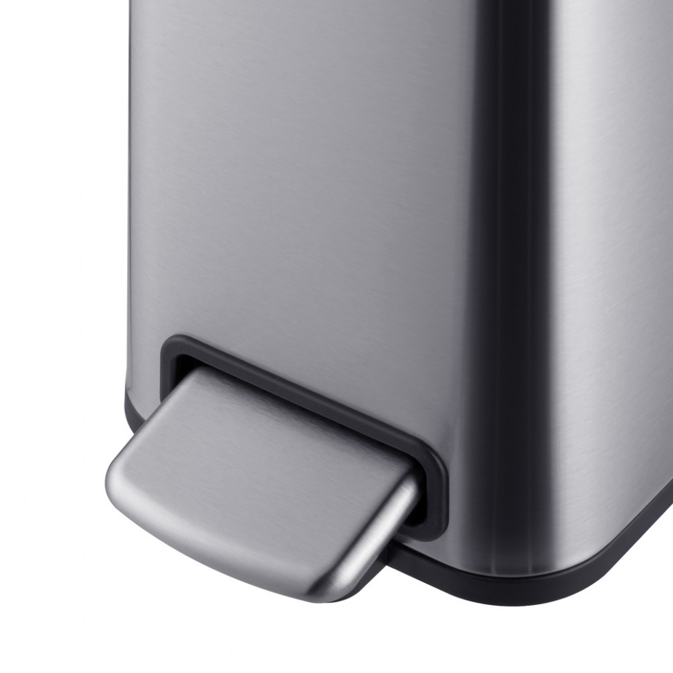 Відро для сміття з плавним закриттям прямокутне MIXXUS PREMIUM QUADRO-TC0105 SS COLOR 5л (колір нержавійка) (MI7062)