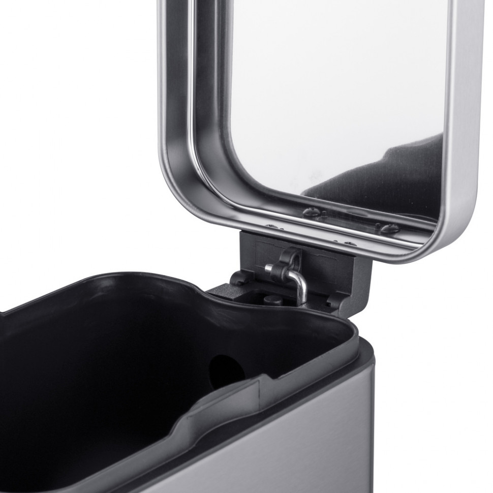 Відро для сміття з плавним закриттям прямокутне MIXXUS PREMIUM QUADRO-TC0105 SS COLOR 5л (колір нержавійка) (MI7062)
