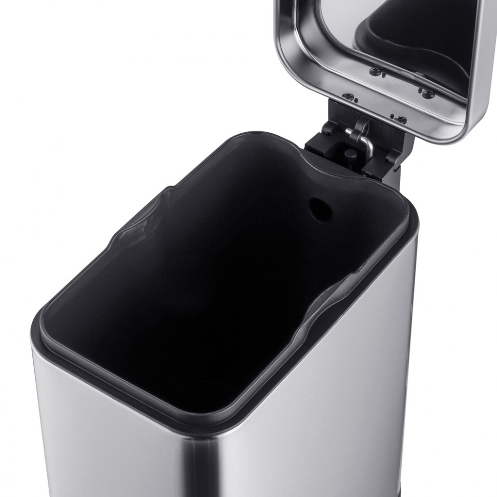 Відро для сміття з плавним закриттям прямокутне MIXXUS PREMIUM QUADRO-TC0105 SS COLOR 5л (колір нержавійка) (MI7062)