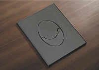Панель змиву Koer KT-0606-07 157x198x10mm пластикова, кнопка закруглена (колір графіт) (KR5712)