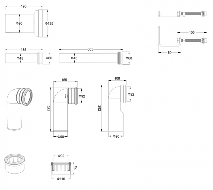 MIXXUS PREMIUM ELLIPSE-SET-2101 Комплект: Унітаз система змиву TORNADO 3.0+ Інсталяція з панеллю змиву WHITE (MP6667)