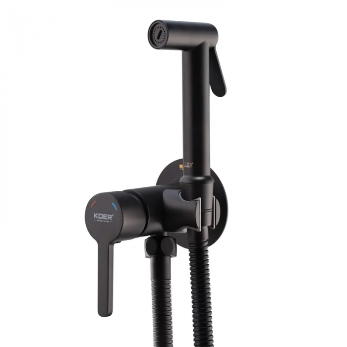 Змішувач для гігієнічного душу Koer KB-23029-05 Колір чорний (KR5493)