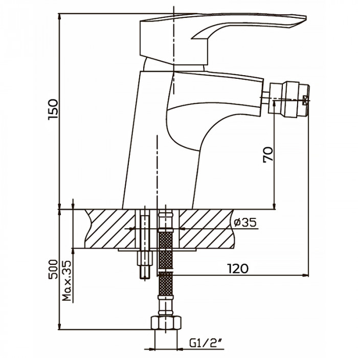 Змішувач для біде Haiba Hansberg 002 (HB0173)