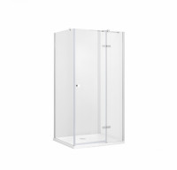 Кабина квадратная PIXA 90x90x195 правая: стекло прозрачное, профиль хромированный