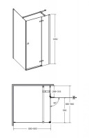 Кабина квадратная PIXA 90x90x195 правая: стекло прозрачное, профиль хромированный