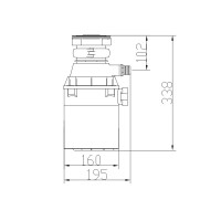 Подрібнювач харчових відходів MIXXUS GD-03-0,75 560Вт, індукційний двигун (MX1570)