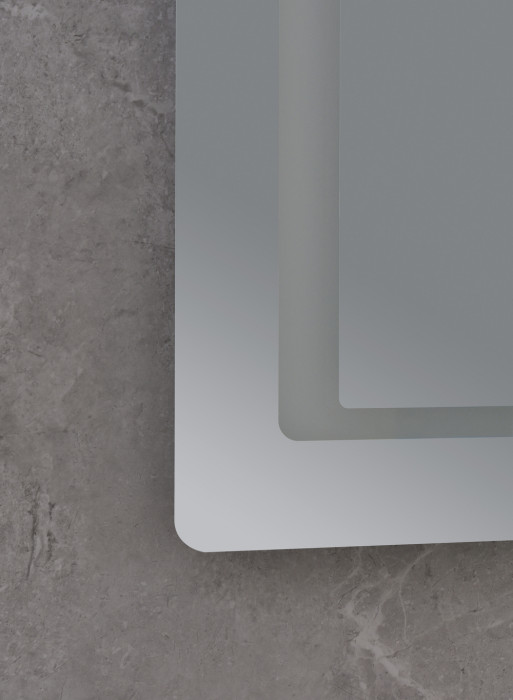 Дзеркало Mixxus STYLE MR03-90x70 з Led Touch, Anti-fog, димером, регулятором яскравості, годинником (MI6007)