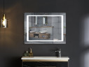 Дзеркало Mixxus STYLE MR03-90x70 з Led Touch, Anti-fog, димером, регулятором яскравості, годинником (MI6007)