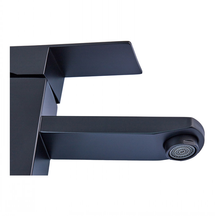 Змішувач для умивальника з нерж. сталі SUS304 Zerix KUB-001 Black (ZX4703)