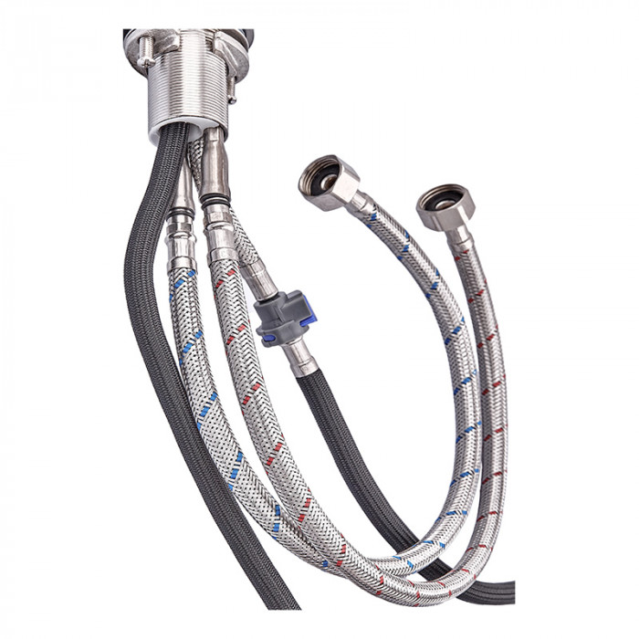 Змішувач для кухні з висувною лійкою Zerix PUL-014 з нерж. сталі SUS304 (ZX5034)