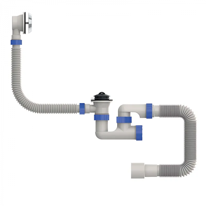 Сифон для ванни Mixxus SV-02-A 1 1/2" з ревізією, випуском та переливом (MI8202)