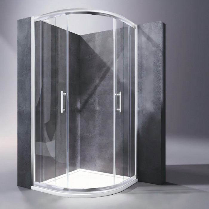 Душова кабіна без піддону Koer SR SC04-100x100x195-TR-01 прозоре скло Easy Clean 5мм, хром (KR5361)