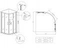 Душова кабіна без піддону Koer SR SC04-100x100x195-TR-01 прозоре скло Easy Clean 5мм, хром (KR5361)