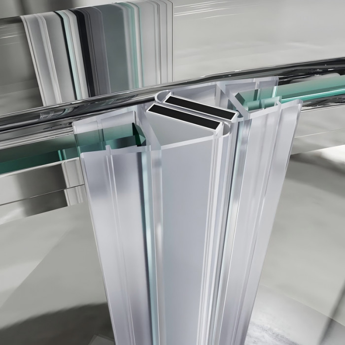 Душова кабіна без піддону Koer SR SC04-100x100x195-TR-01 прозоре скло Easy Clean 5мм, хром (KR5361)