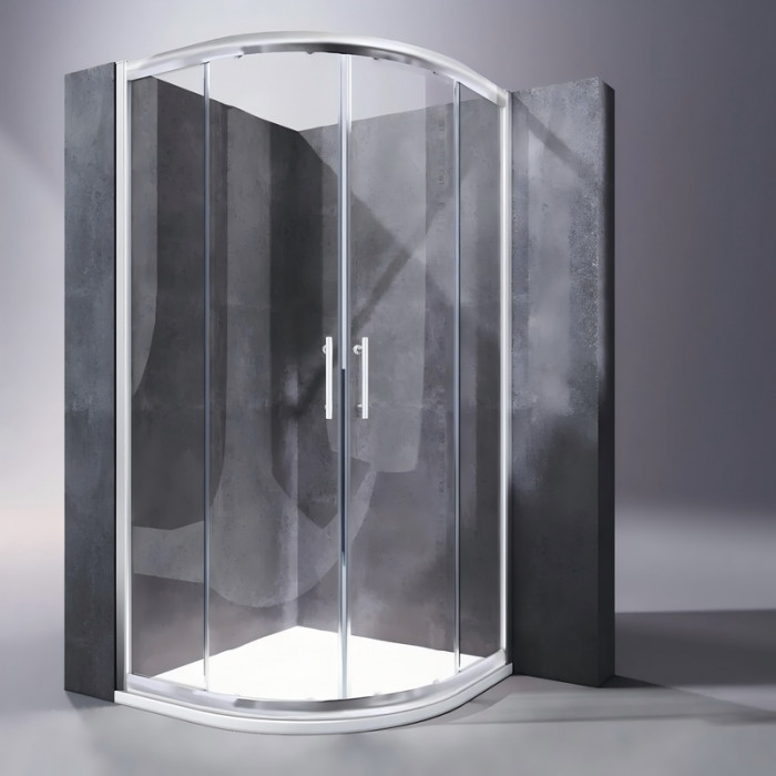 Душова кабіна без піддону Koer SR SC04-100x100x195-TR-01 прозоре скло Easy Clean 5мм, хром (KR5361)