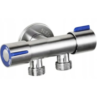 Кран для підключення сантехприладів MIXXUS VAL-11-1/2x1/2x1/2 з нерж. сталі SUS304 (Колір синій) (MI6811)