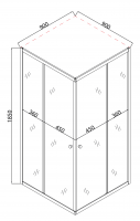Душова кабіна без піддону Mixxus CUBIC SC01-90x90x185-TR GRAPHITE прозоре скло 4мм (MI6907)