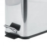 Відро для сміття з плавним закриттям прямокутне ZERIX SANSA-TC0105 SS COLOR 5л (колір нержавійка) (ZX5893)