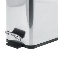 Відро для сміття з плавним закриттям прямокутне ZERIX SANSA-TC0105 SS COLOR 5л (колір нержавійка) (ZX5893)