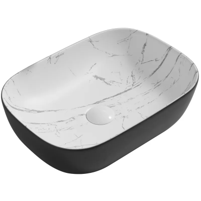 Раковина накладна MIXXUS PREMIUM DIVERSE-0112 MARBLE-BLACK 455х325х135mm (MP6541)
