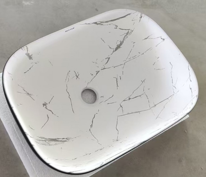 Раковина накладна MIXXUS PREMIUM DIVERSE-0112 MARBLE-BLACK 455х325х135mm (MP6541)