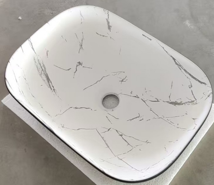 Раковина накладна MIXXUS PREMIUM DIVERSE-0112 MARBLE-BLACK 455х325х135mm (MP6541)