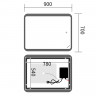 Дзеркало MIXXUS PREMIUM OLIVARY MR19-90x70-REVERSE з LED Touch, Anti-fog, димером (3-6,5kK) (MP6630)