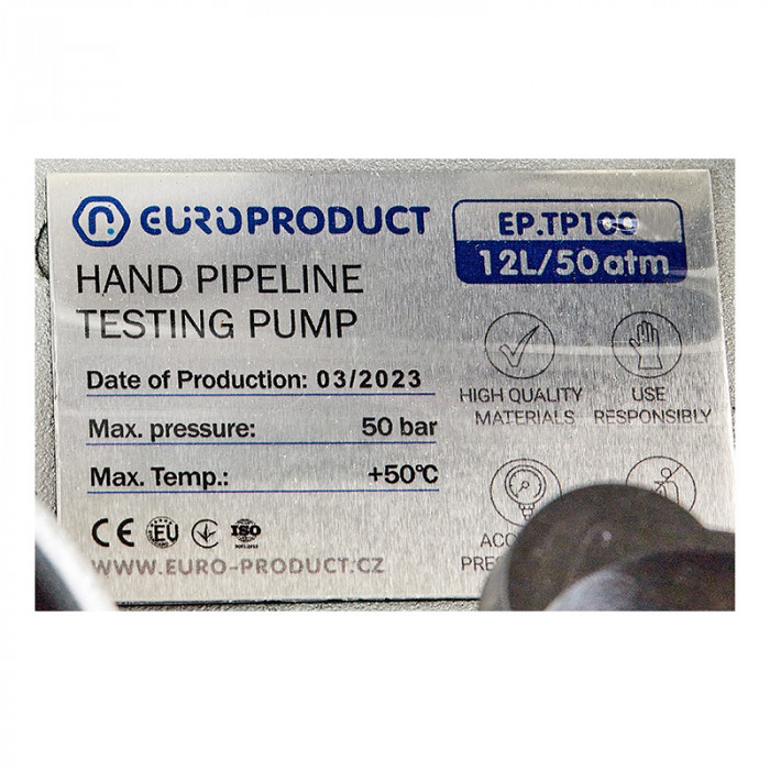 Опресувальник гідравлічний ручний Europroduct EP.TP100 для PPR труб (12л, 50АТМ) (EP6097)