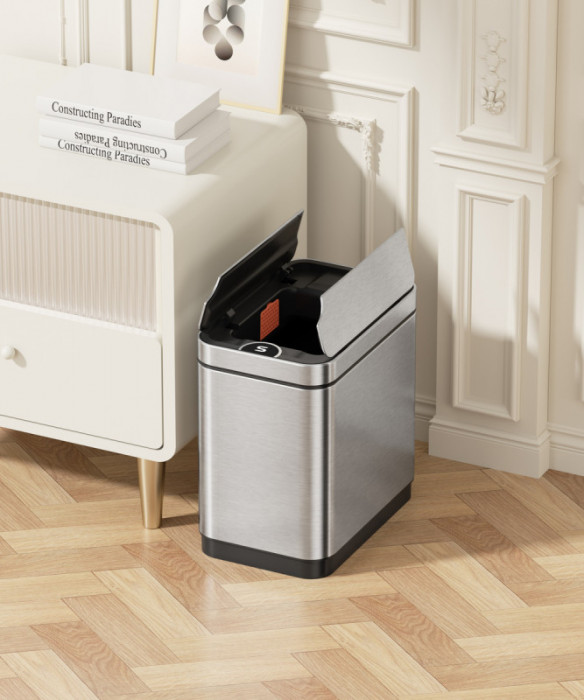 Відро для сміття сенсорне прямокутне Koer TC-020112-02 12 л колір нержавійка (KR5582)