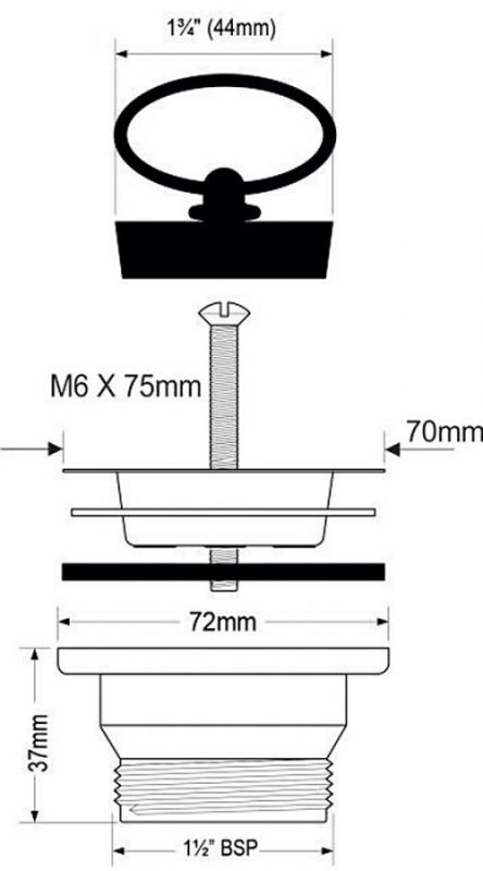 Злив до умивальника з решіткою 6/4" HC15