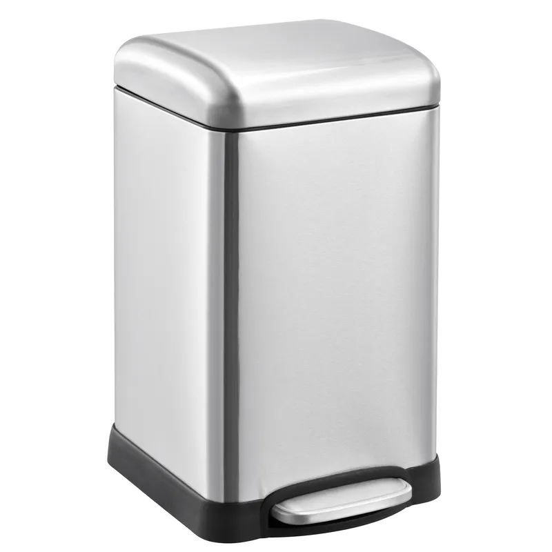 Відро для сміття з плавним закриттям квадратне Mixxus Style-TC0106 SS Color 6л колір наржавійка (MI7092)